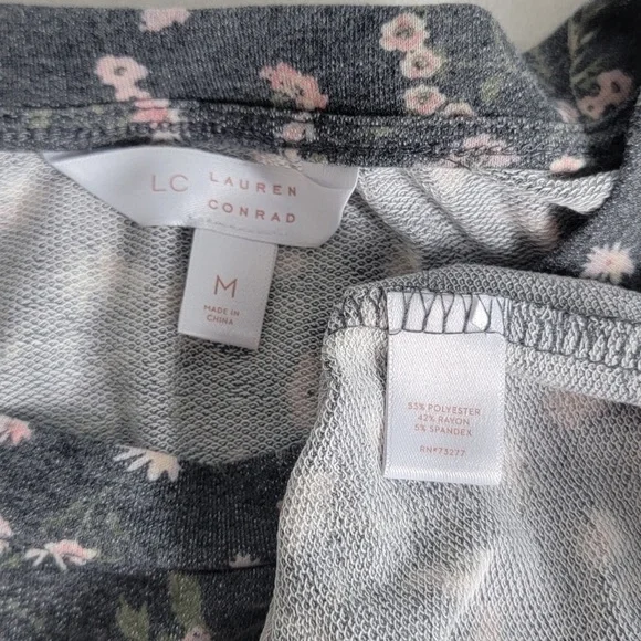 Lauren Conrad soft blue floral & heather tan tops bundle - Picture 5 of 6